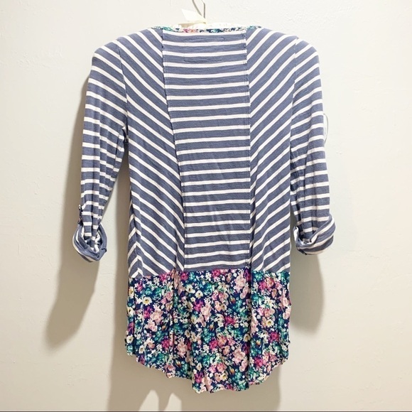 POSTMARK ANTHROPOLOGIE Striped Floral Tunic PEPLUM - Picture 3 of 10